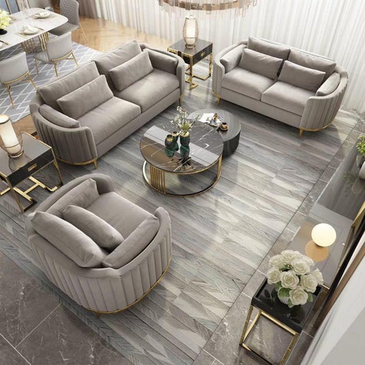 The Brooklyn Sofa Set in Luxury Cream Velvet