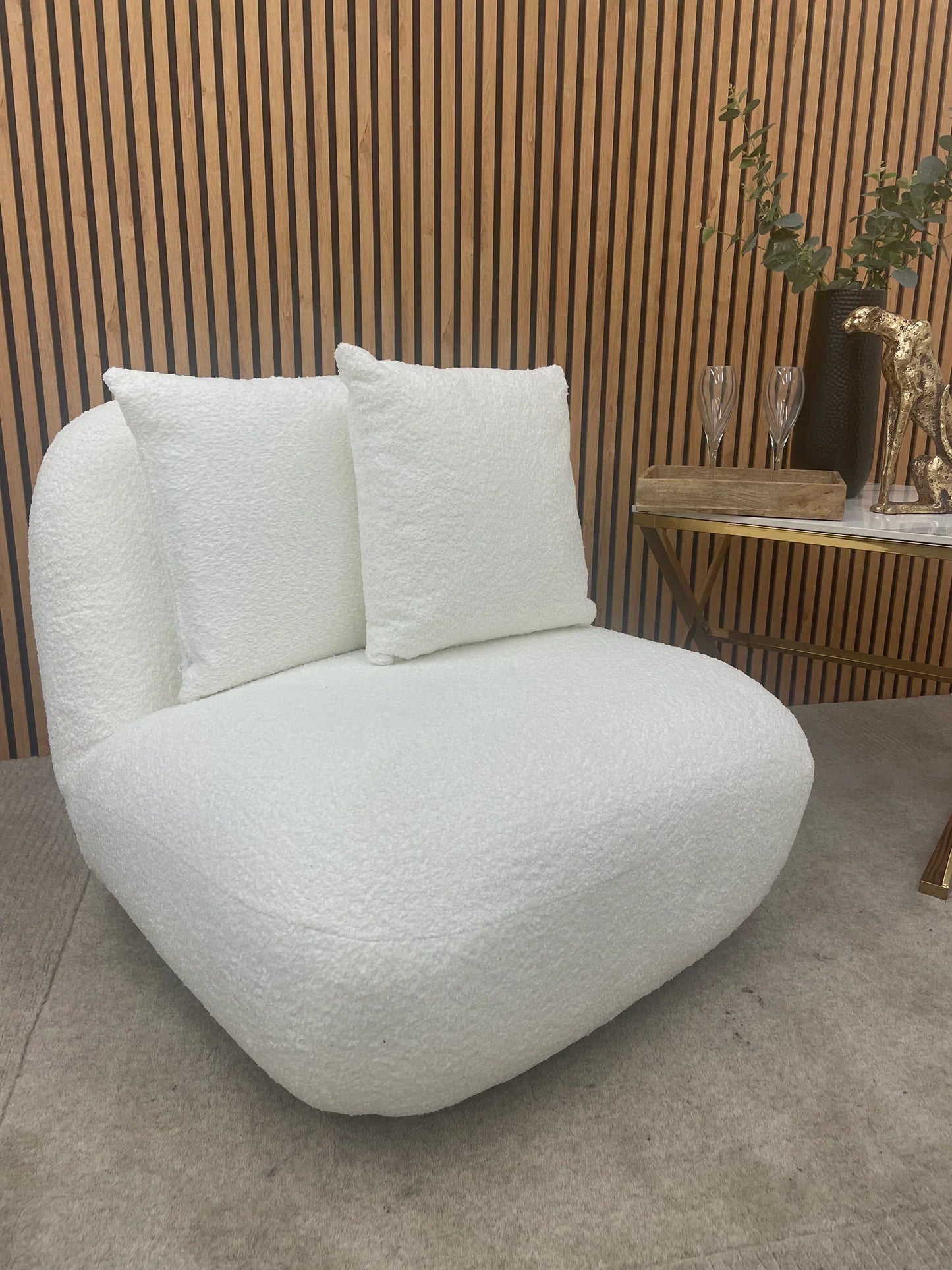 Miami Luxury Modern Sofa in Luxury Cream boucle fabric