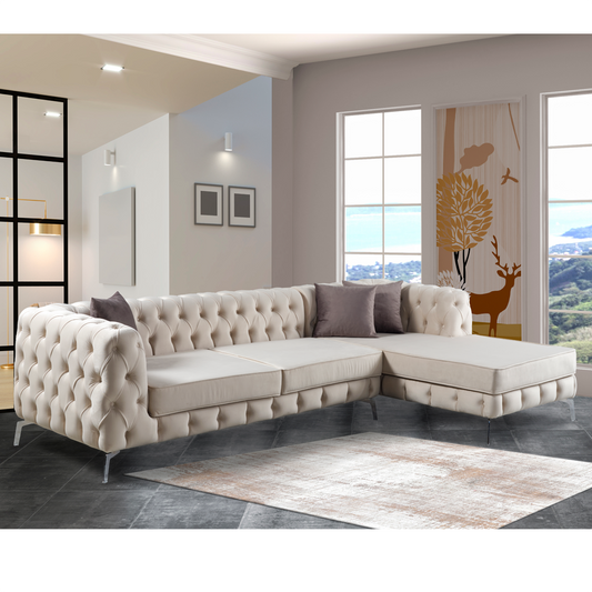 The Rocky Chesterfield Cream Corner Sofa